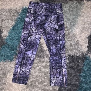 Lulu fast and free cropped leggings (reflective)